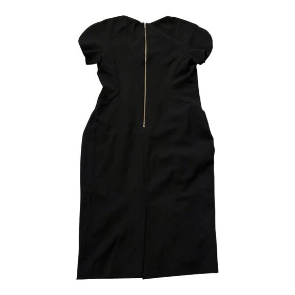 NWT The Fold Cocktail Dress - Black Short Sleeves - Midi Sheath - Size 12 - Picture 9 of 12